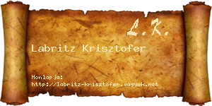 Labritz Krisztofer névjegykártya
